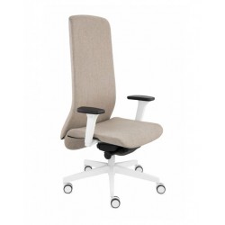 Czarny fotel GROSPOL krzesło biurowe Smart W white i chrome
