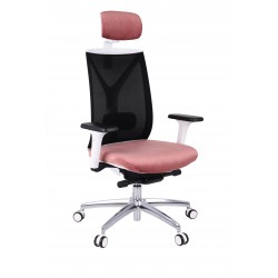 Czerwone krzesło biurowe Grospol fotel biurowy VALIO WS HD, zagłówek
