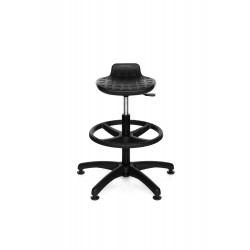 Czarny fotel biurowy Krzesło Specjalistyczne Lab Stool RB (Ring Base)