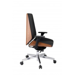 Pomarańczowe krzesło biurowe Grospol fotel biurowy Moon Wood
