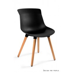 Czarny fotel Unique Meble Krzesło kawiarniane EASY M  tworzywo
