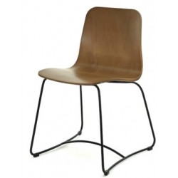 Niebieskie krzesło do jadalni Fameg krzesło HIPS AM-1802 całe drewniane lub z materiałowym siedziskiem
