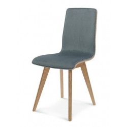 Szare krzesło do jadalni Fameg krzesło CLEO A-1605 tapicerowany przód, drewniany tył
