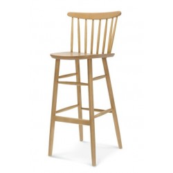 Niebieskie krzesło do kuchni Fameg hoker, stołek barowy WAND BST-1102/1 drewniany
