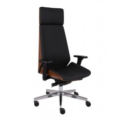 GROSPOL fotel biurowy Moon Wood HD drewno bukowe  black i chrome