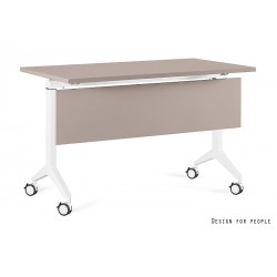 UNIQUE MEBLE biurko składane Yumi S z panelem maskującym, biały stelaż (120x70 cm)