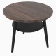 CINDER okrągły stolik z litego drewna z półką - DĄB