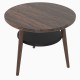 CINDER okrągły stolik z litego drewna z półką - DĄB
