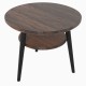 CINDER okrągły stolik z litego drewna z półką - DĄB