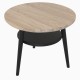 CINDER okrągły stolik z litego drewna z półką - DĄB