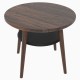 CINDER okrągły stolik z litego drewna z półką - DĄB