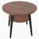 CINDER okrągły stolik z litego drewna z półką - DĄB