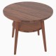 CINDER okrągły stolik z litego drewna z półką - DĄB