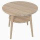 CINDER okrągły stolik z litego drewna z półką - DĄB