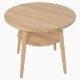 CINDER okrągły stolik z litego drewna z półką - DĄB