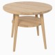 CINDER okrągły stolik z litego drewna z półką - DĄB