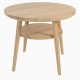 CINDER okrągły stolik z litego drewna z półką - DĄB