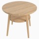 CINDER okrągły stolik z litego drewna z półką - DĄB