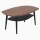 CINDER stolik z litego drewna z półką w kształcie łezki  - DĄB