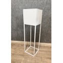 Kwietnik osłonka stojak metalowy biały loft - OUTLET