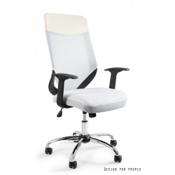 Biały fotel biurowy Unique Meble Krzesło biurowe MOBI PLUS
