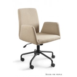 Kremowy fotel biurowy Unique Meble Krzesło obrotowe BRAVO beżowe

