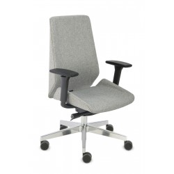 Brązowy fotel biurowy Grospol fotel biurowy MOON, podstawa czarna lub aluminiowa 
