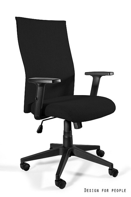 Unique Meble Krzesło biurowe BLACK ON BLACK PLUS tkanina materiałowa Siadam