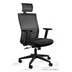 Czarny fotel Unique Meble Krzesło biurowe TASK
